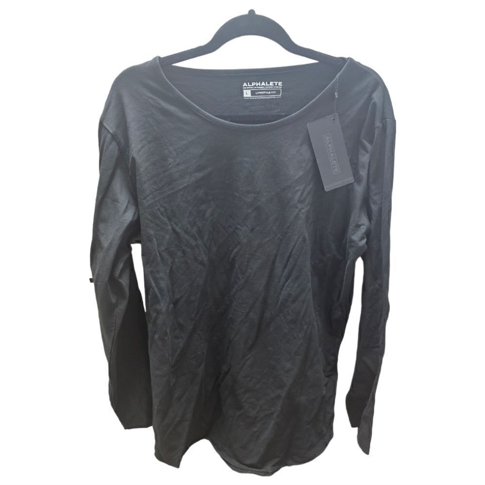 ALPHALETE Black Long Sleeve T-Shirt - Size Large
